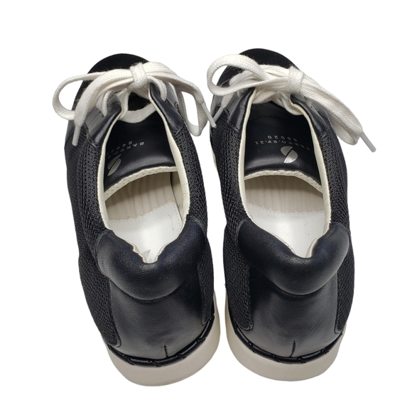 Franco Sarto | Quinn Black Leather Fabric Low Top Lace Up Sneakers Women's 7.5 - Picture 4 of 13